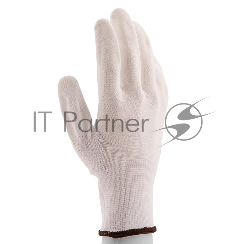 Перчатки трикотажные с белым полиуретановым покрытием, размер L, 15 класс вязки// Сибртех