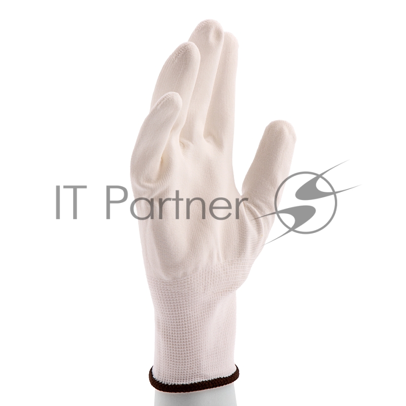 Перчатки трикотажные с белым полиуретановым покрытием, размер L, 15 класс вязки// Сибртех
