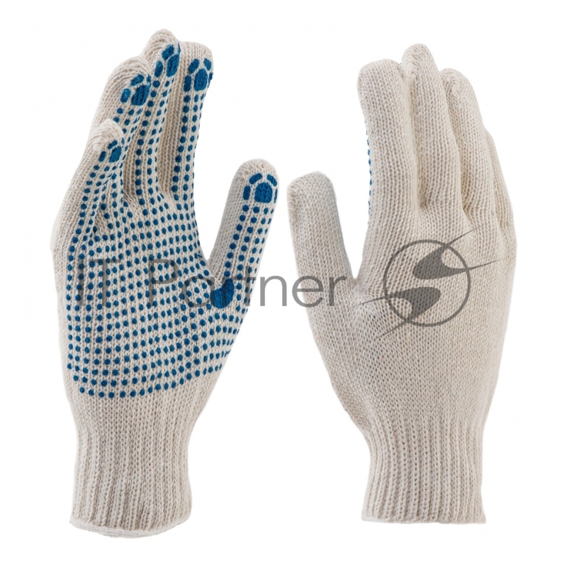 Перчатки трикотажные, с ПВХ точкой, 7 класс, Россия// Сибртех