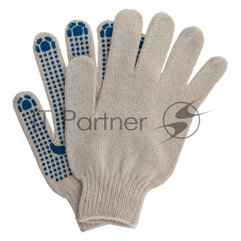 Перчатки трикотажные, с ПВХ точкой, 7 класс, Россия// Сибртех