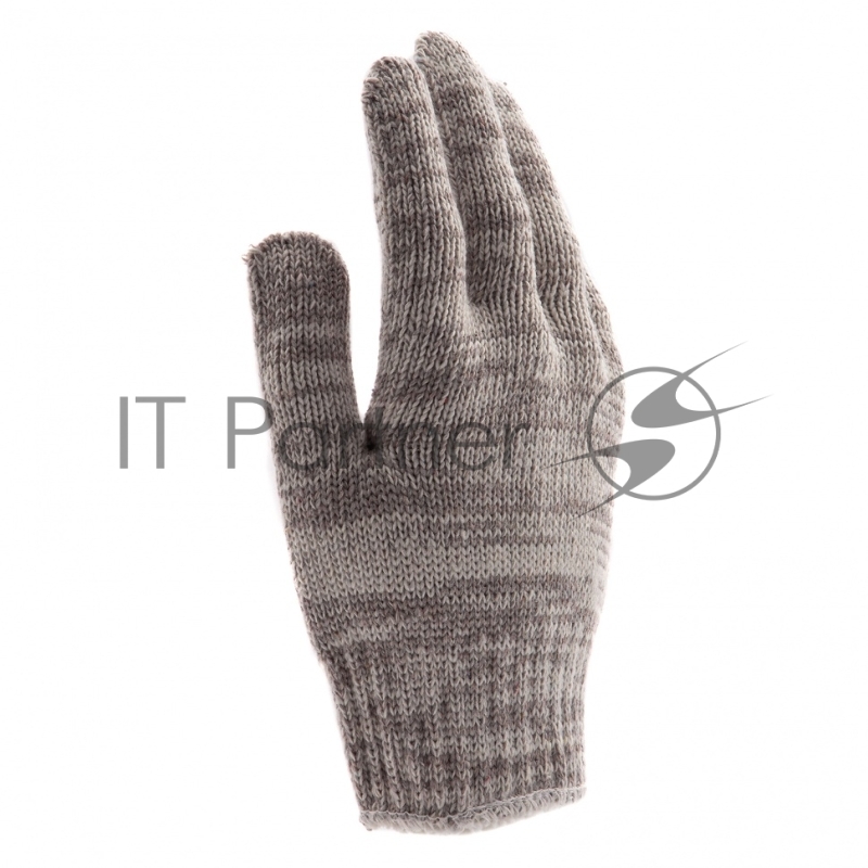 Перчатки трикотажные усиленные, гелевое ПВХ-покрытие, 7 класс, бело-серый меланж, Россия// Сибртех