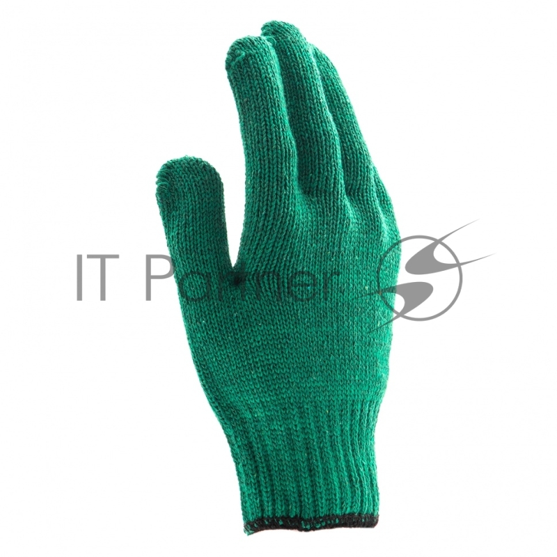 Перчатки трикотажные усиленные, гелевое ПВХ-покрытие, 7 класс, зеленые, Россия// Сибртех