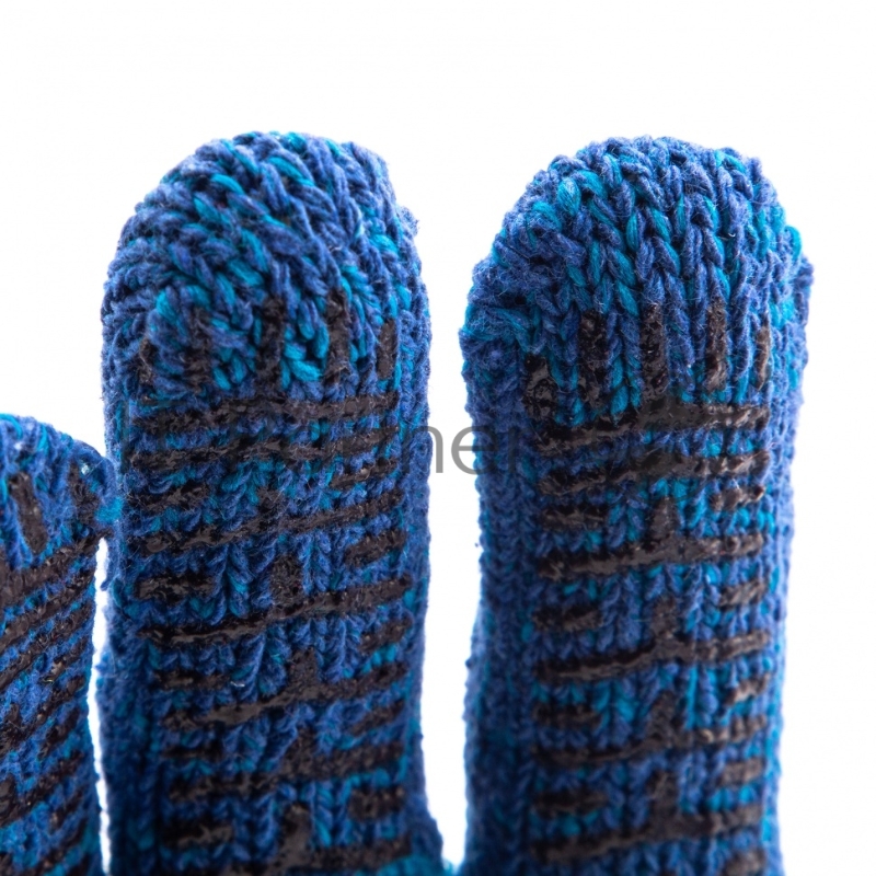 Перчатки трикотажные усиленные, гелевое ПВХ-покрытие, 7 класс, синие, Россия// Сибртех