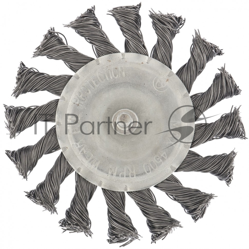 Щетка для дрели, 100 мм, плоская со шпилькой, крученая металлическая проволока// Matrix