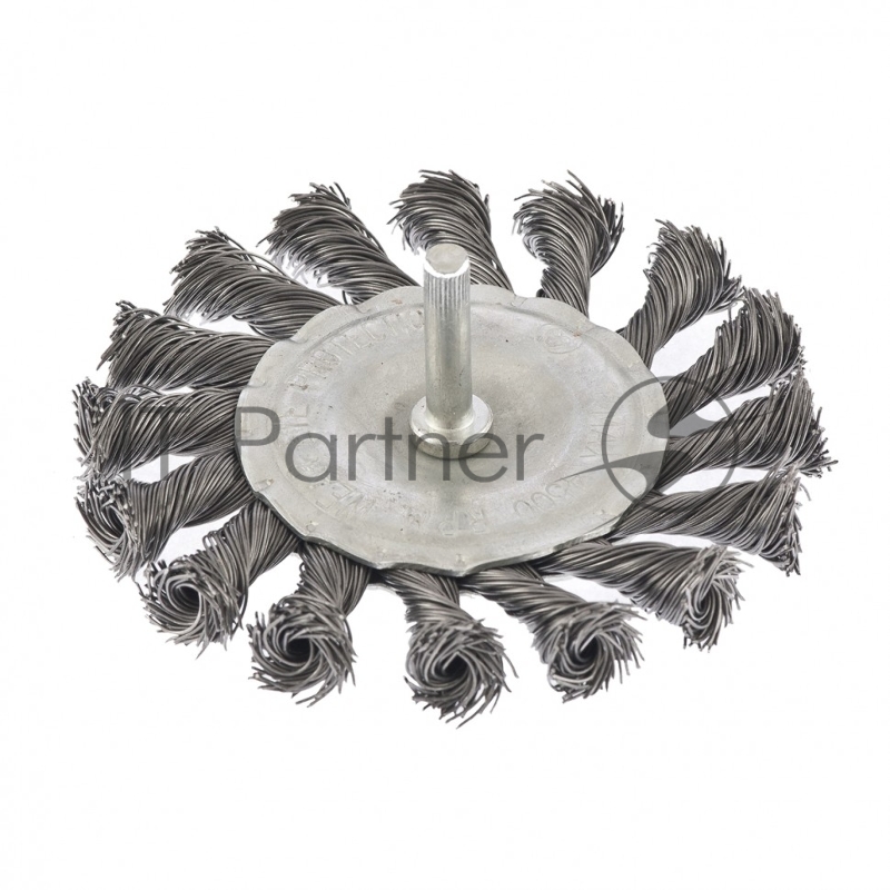 Щетка для дрели, 100 мм, плоская со шпилькой, крученая металлическая проволока// Matrix