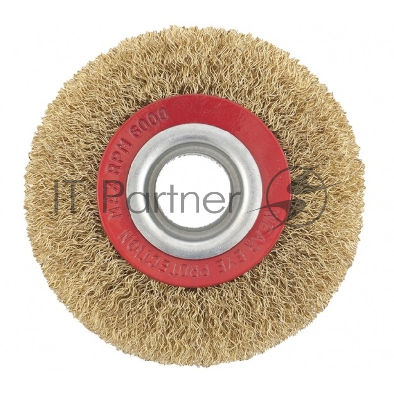 Щетка для точила, 125 мм, посадка 20 мм, плоская, латунир. витая проволока// Matrix