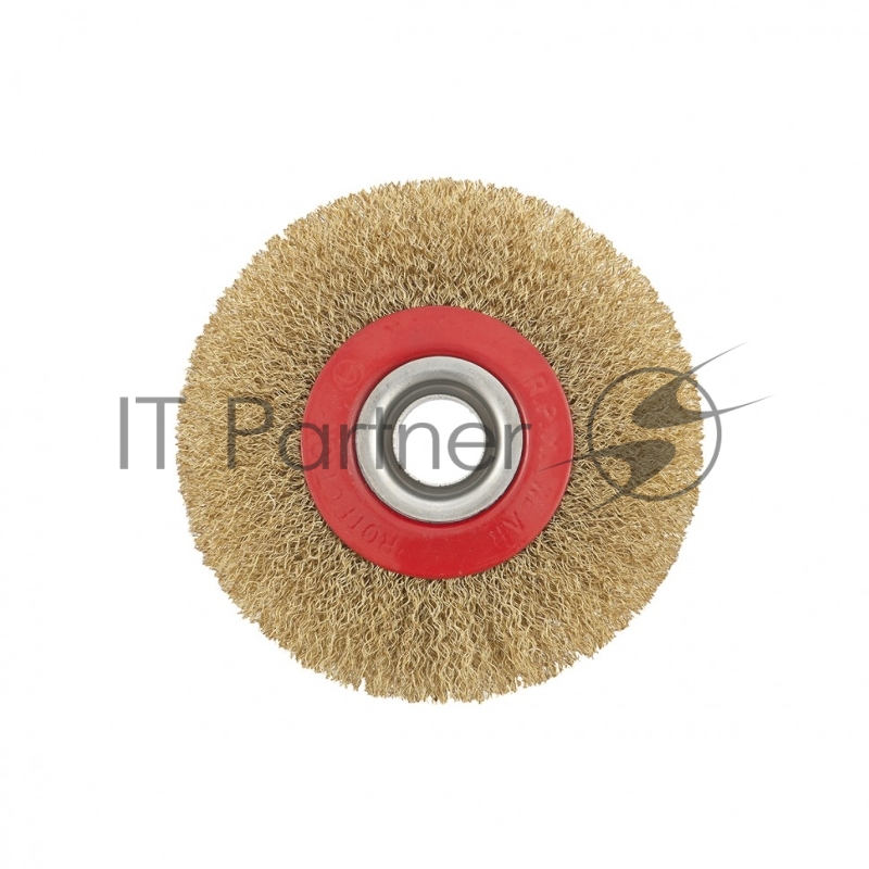 Щетка для точила, 125 мм, посадка 20 мм, плоская, латунир. витая проволока// Matrix