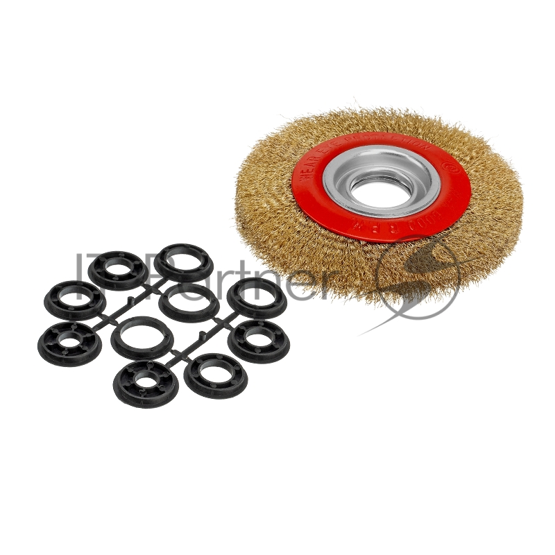 Щетка для точила, 150 мм, посадка 32 мм, плоская, латунир. витая проволока// Matrix