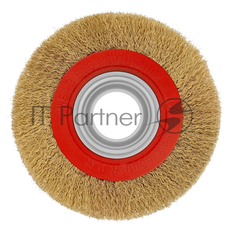 Щетка для точила, 150 мм, посадка 32 мм, плоская, латунир. витая проволока// Matrix