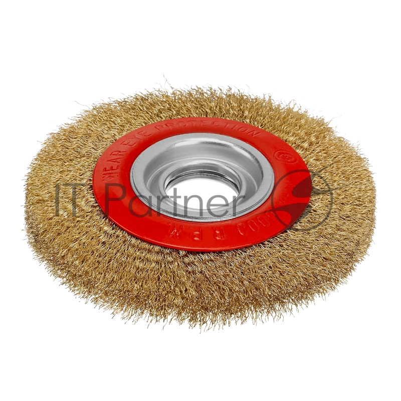 Щетка для точила, 150 мм, посадка 32 мм, плоская, латунир. витая проволока// Matrix