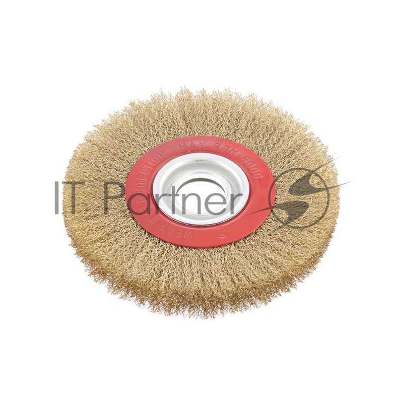 Щетка для точила, 175 мм, посадка 32 мм, плоская, латунир. витая проволока// Matrix