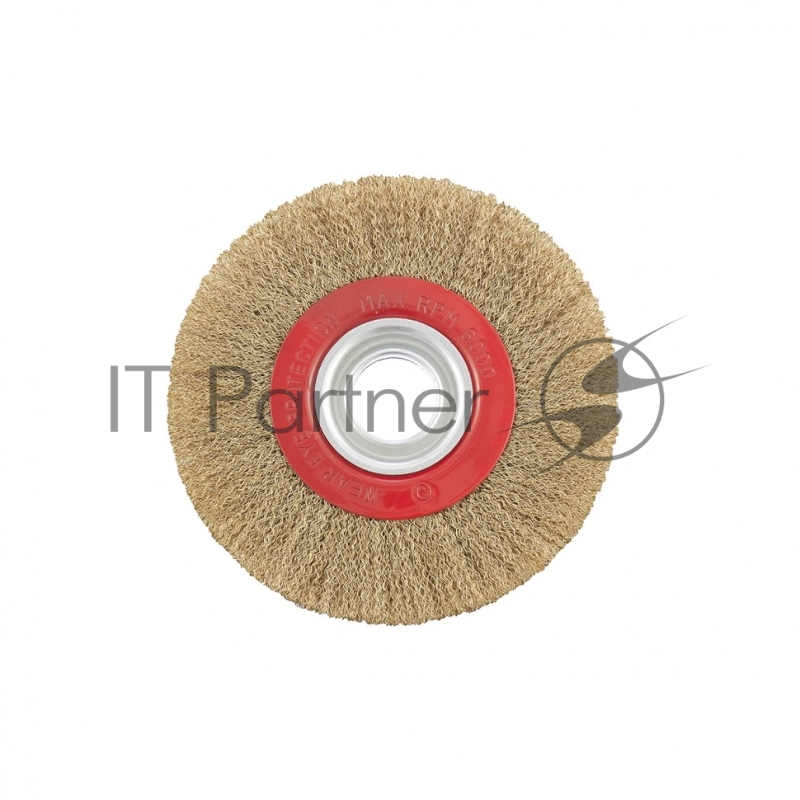 Щетка для точила, 175 мм, посадка 32 мм, плоская, латунир. витая проволока// Matrix