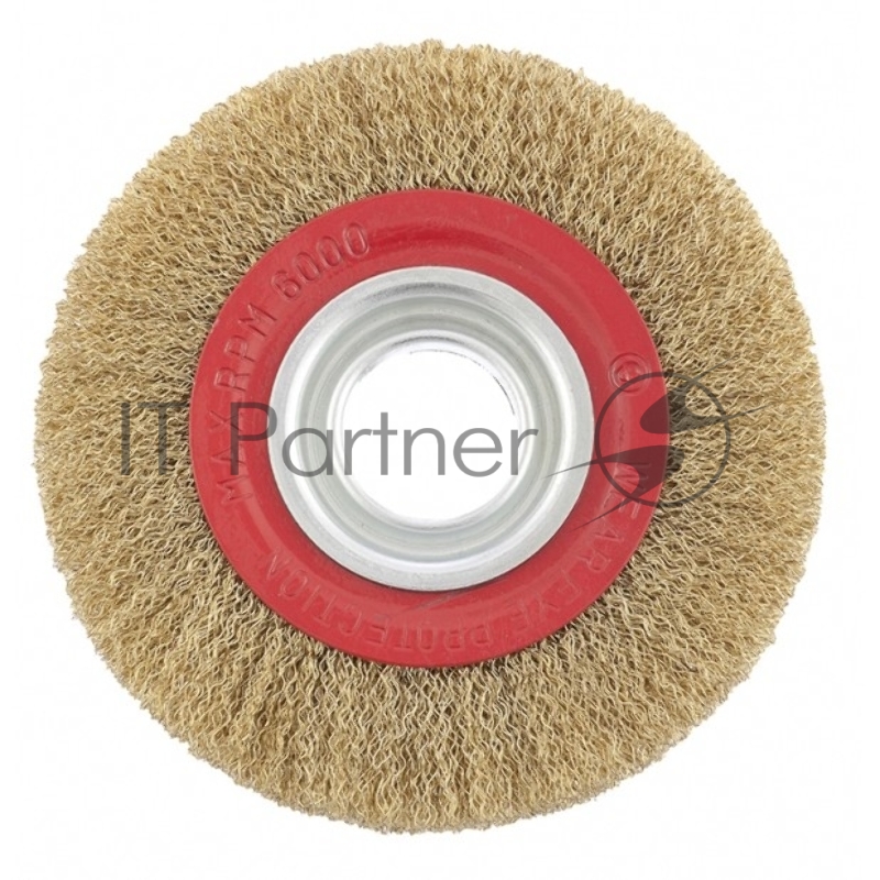 Щетка для точила, 175 мм, посадка 32 мм, плоская, латунир. витая проволока// Matrix