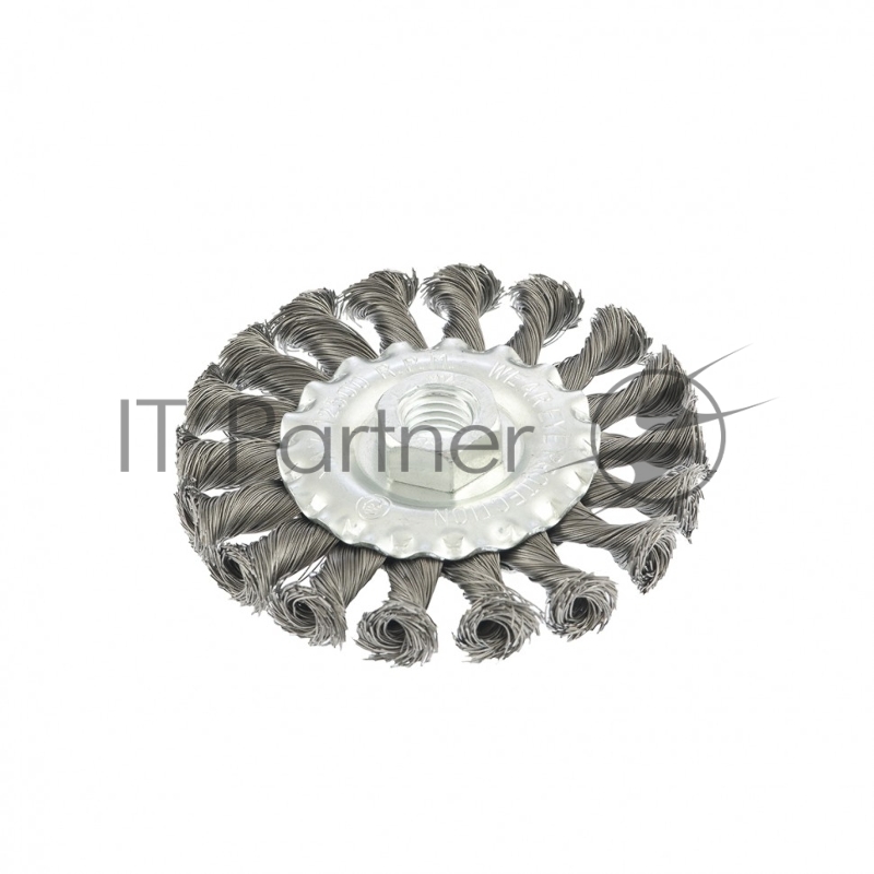 Щетка для УШМ, 100 мм, М14, Плоская, крученая проволока 0,35 мм// Matrix