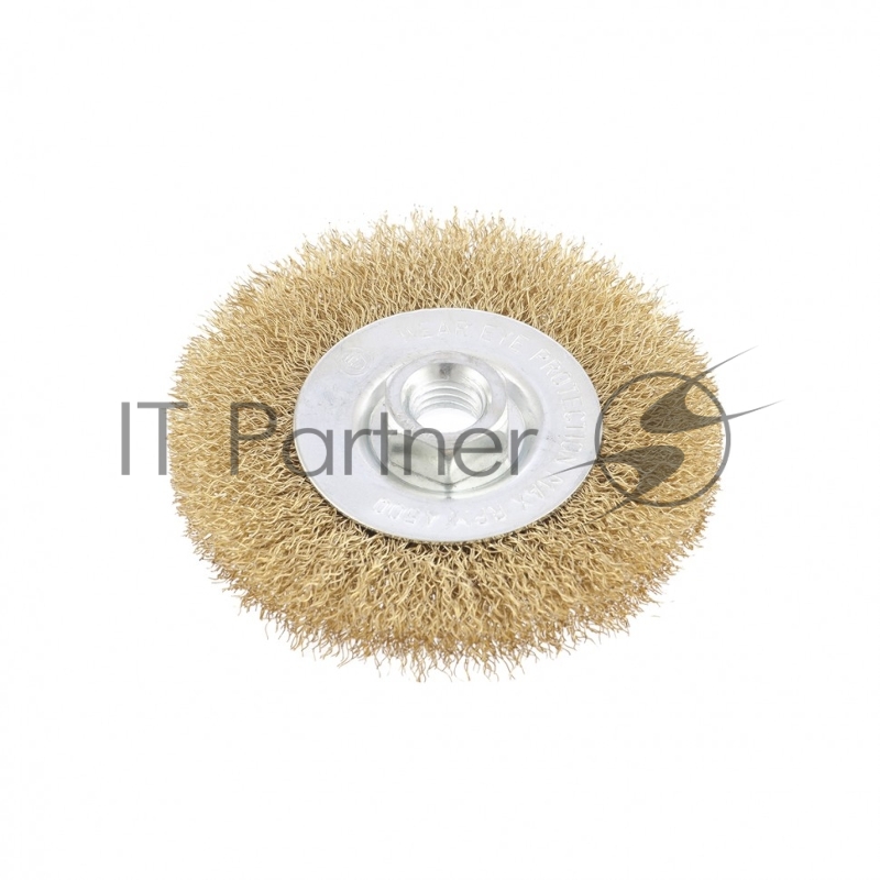 Щетка для УШМ, 100 мм, М14, плоская, латунированная витая проволока// Matrix