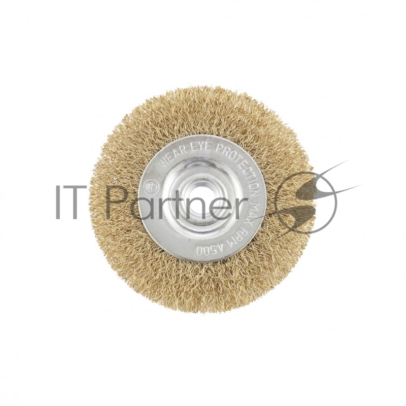 Щетка для УШМ, 100 мм, М14, плоская, латунированная витая проволока// Matrix