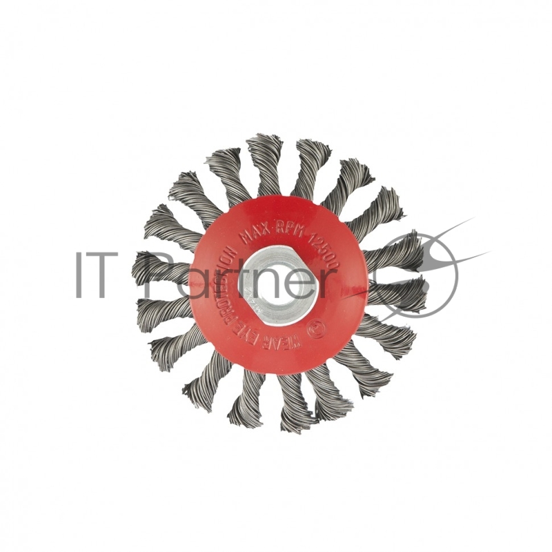 Щетка для УШМ, 100 мм, М14, Тарелка, крученая проволока 0,5 мм// Matrix