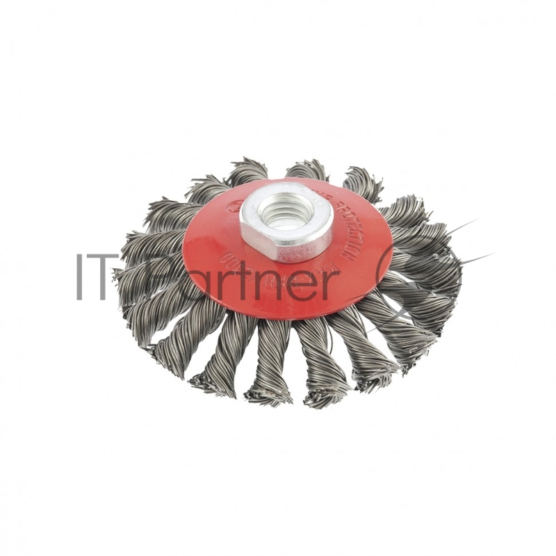 Щетка для УШМ, 100 мм, М14, Тарелка, крученая проволока 0,5 мм// Matrix