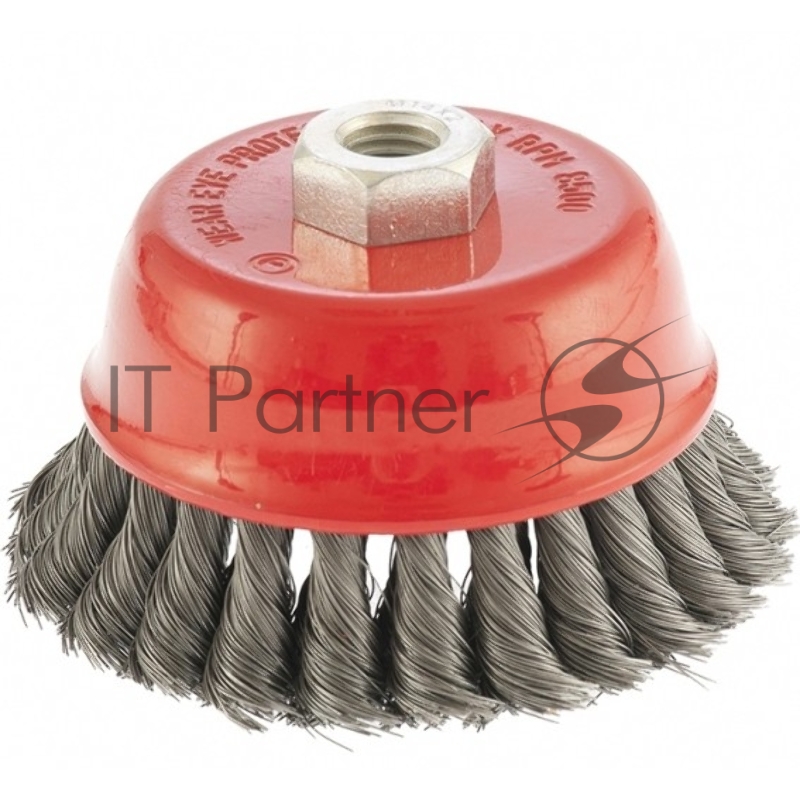 Щетка для УШМ, 100 мм, М14, Чашка, двухрядная, крученая проволока 0,35 мм// Matrix