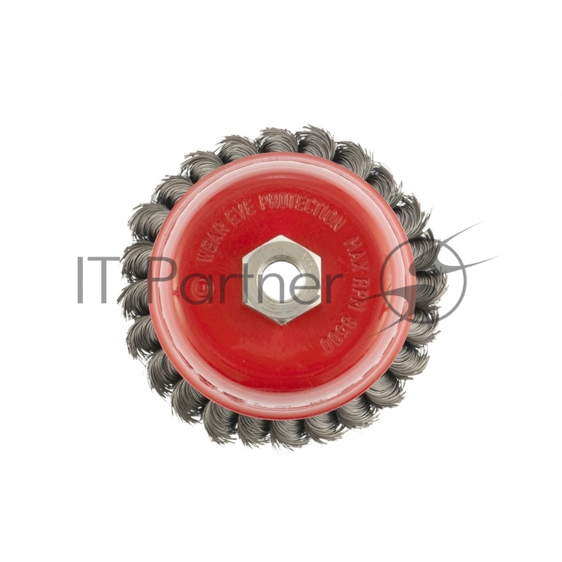 Щетка для УШМ, 100 мм, М14, Чашка, двухрядная, крученая проволока 0,35 мм// Matrix