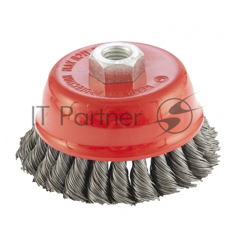 Щетка для УШМ, 100 мм, М14, Чашка, двухрядная, крученая проволока 0,5 мм// Matrix