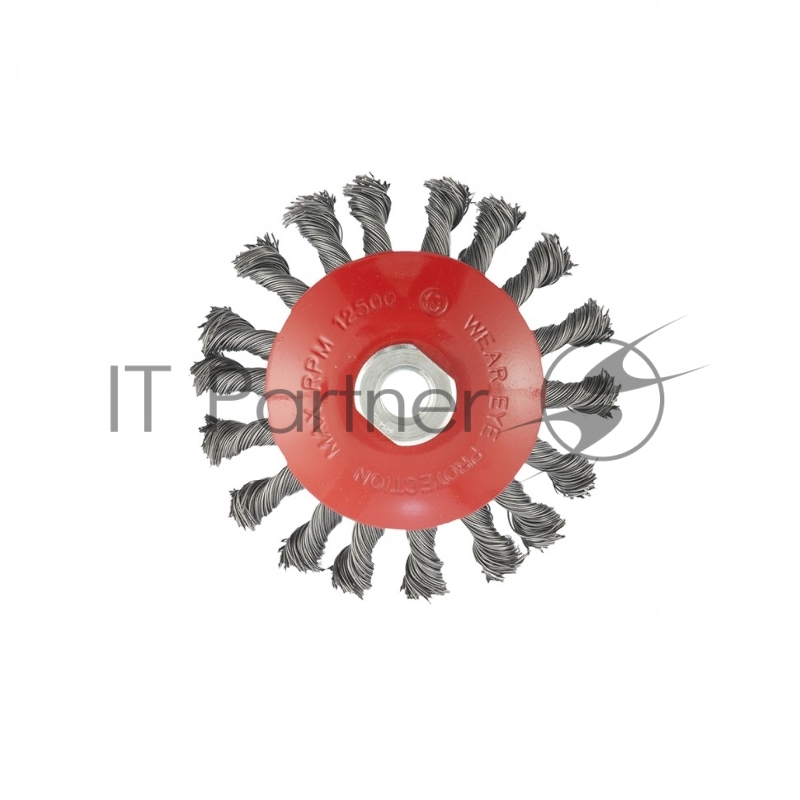Щетка для УШМ, 115 мм, М14, Тарелка, крученая проволока 0,5 мм// Matrix