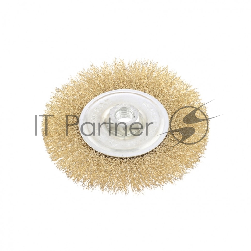 Щетка для УШМ, 125 мм, М14, плоская, латунированная витая проволока// Matrix