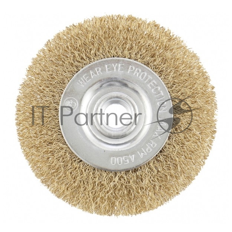 Щетка для УШМ, 125 мм, М14, плоская, латунированная витая проволока// Matrix