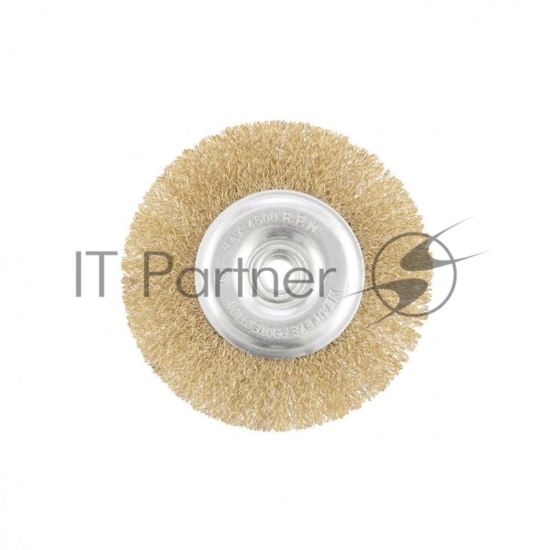 Щетка для УШМ, 125 мм, М14, плоская, латунированная витая проволока// Matrix