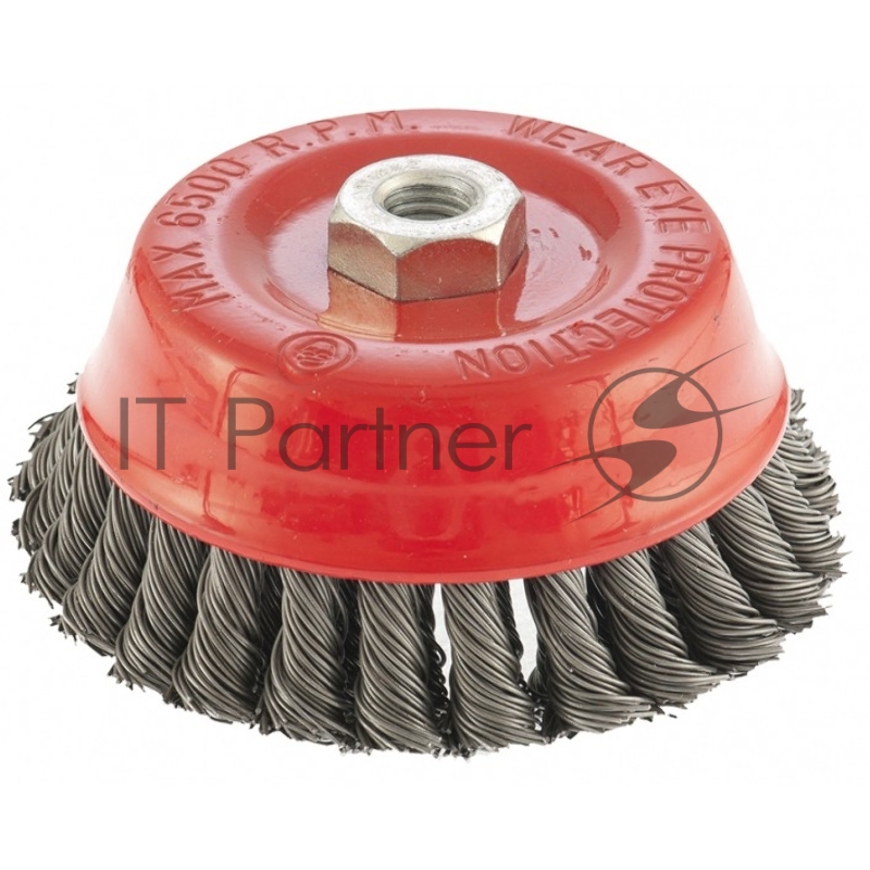 Щетка для УШМ, 125 мм, М14, Чашка, двухрядная, крученая проволока 0,8 мм// Matrix