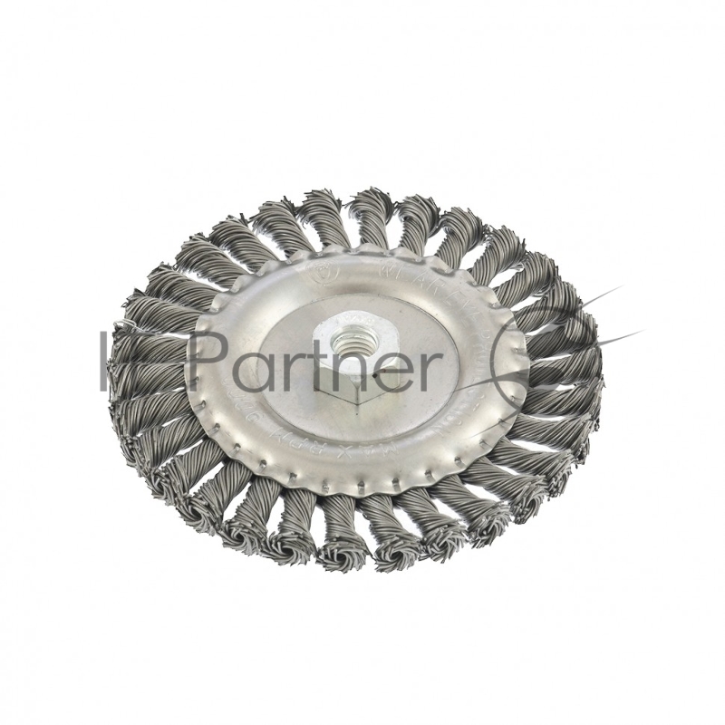 Щетка для УШМ, 150 мм, М14, Плоская, крученая проволока 0,8 мм// Matrix