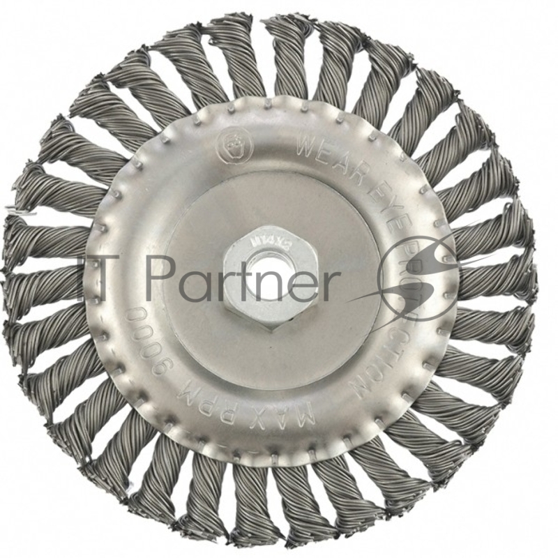 Щетка для УШМ, 150 мм, М14, Плоская, крученая проволока 0,8 мм// Matrix