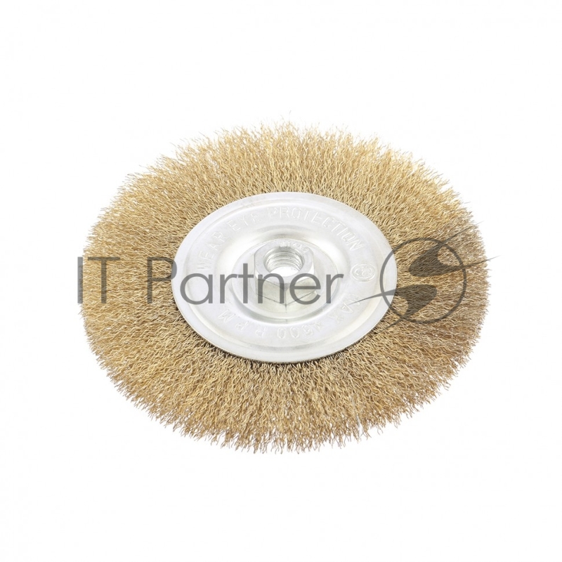 Щетка для УШМ, 150 мм, М14, плоская, латунированная витая проволока// Matrix