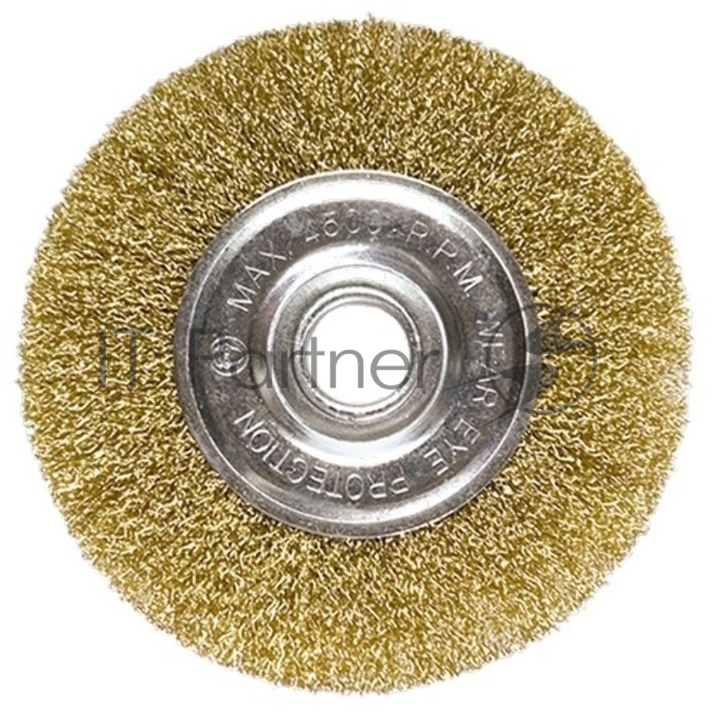 Щетка для УШМ, 200 мм, посадка 22,2 мм, плоская, латунированная витая проволока// Matrix