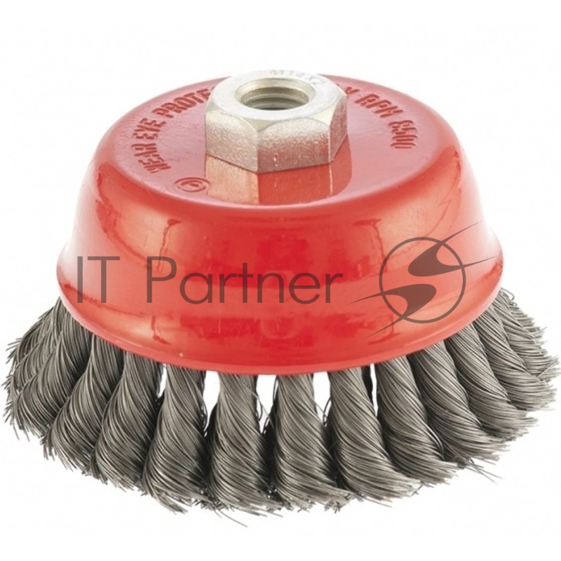 Щетка для УШМ, 75 мм, М14, Чашка, крученая проволока 0,8 мм// Matrix