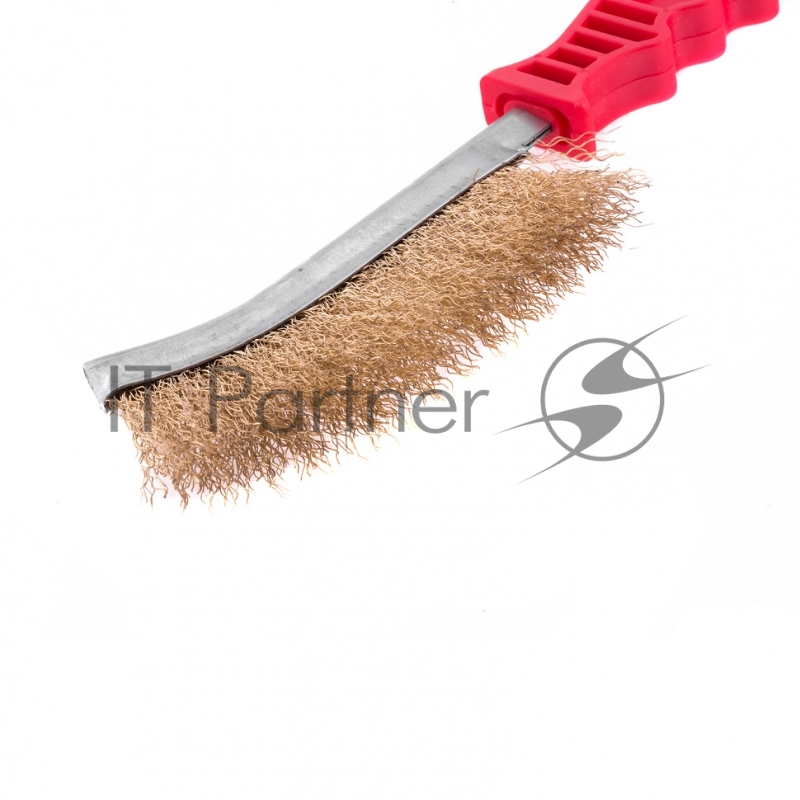 Щетка металлическая латунированная, пластиковая ручка// Matrix