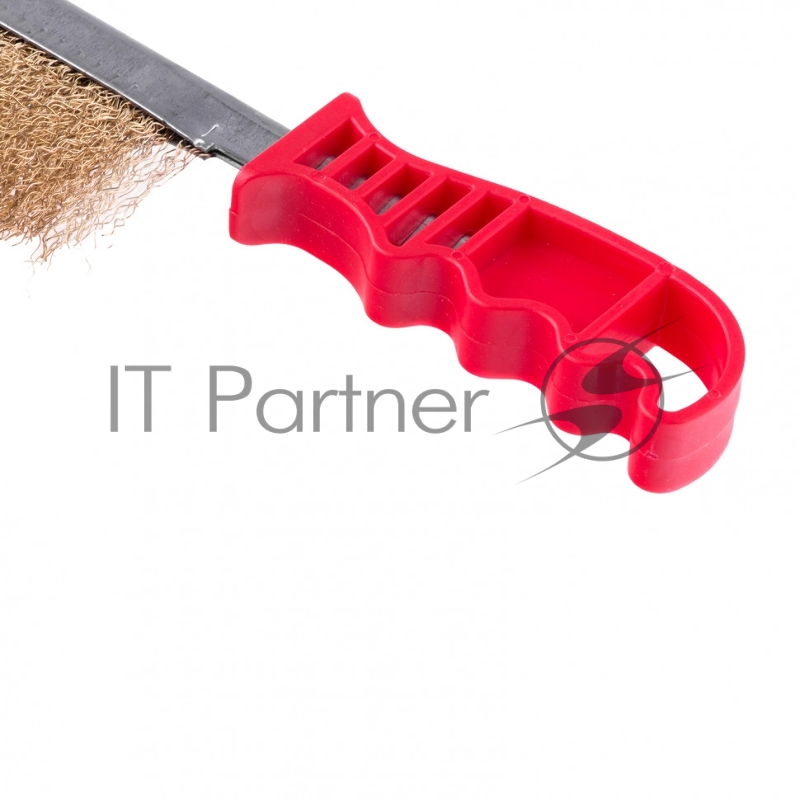 Щетка металлическая латунированная, пластиковая ручка// Matrix