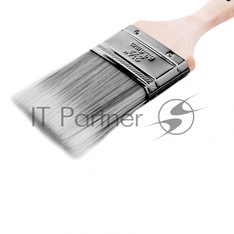 Кисть плоская 2.5, мягкая платиновая искусственная щетина, деревянная ручка// MTX