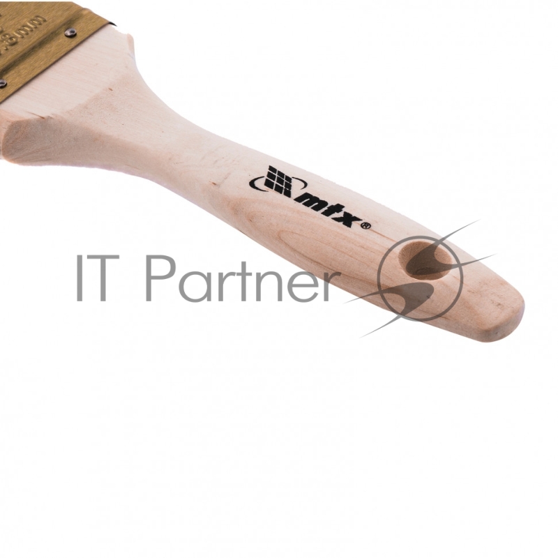 Кисть плоская 2, жесткая золотистая искусственная щетина, деревянная ручка// MTX