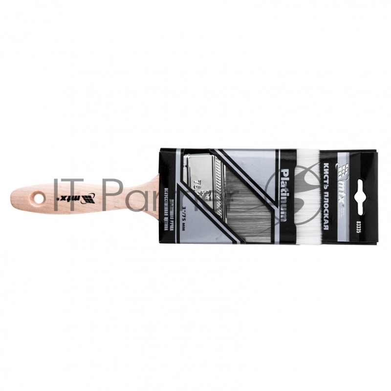 Кисть плоская 3, мягкая платиновая искусственная щетина, деревянная ручка// MTX