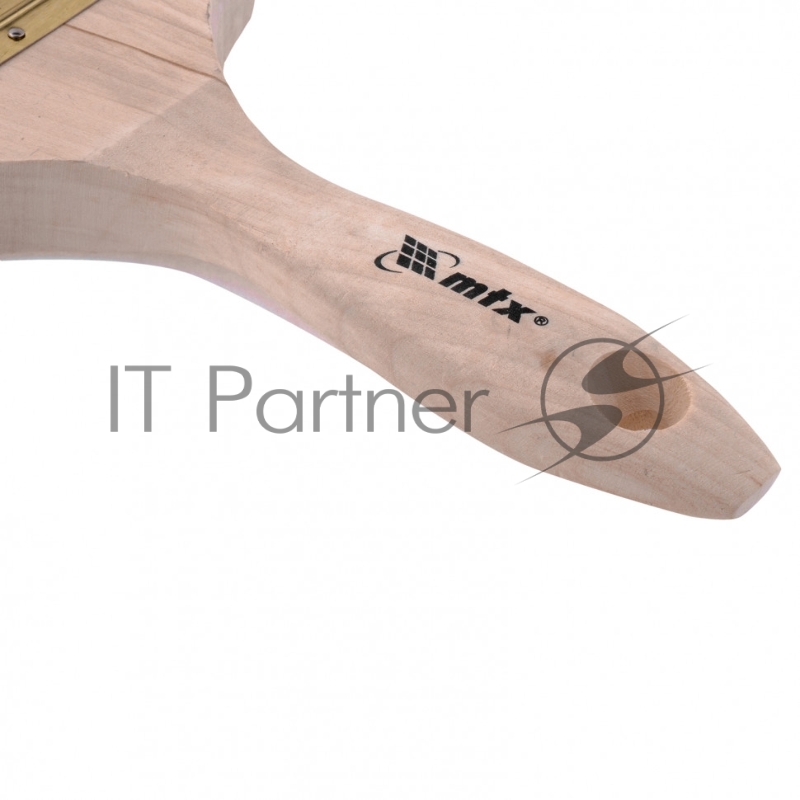 Кисть плоская 4, жесткая золотистая искусственная щетина, деревянная ручка// MTX