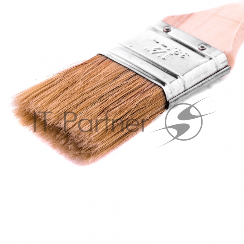 Кисть плоская Евро 1,5, натуральная щетина, деревянная ручка// MTX