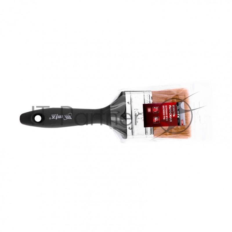 Кисть плоская Евро 2,5, натуральная щетина, пластмассовая ручка// MTX