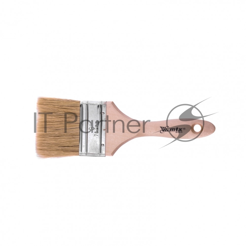 Кисть плоская Евро 3, натуральная щетина, деревянная ручка// MTX
