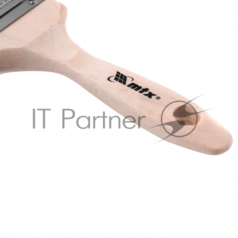 Кисть плоская Евро 3, натуральная щетина, деревянная ручка// MTX