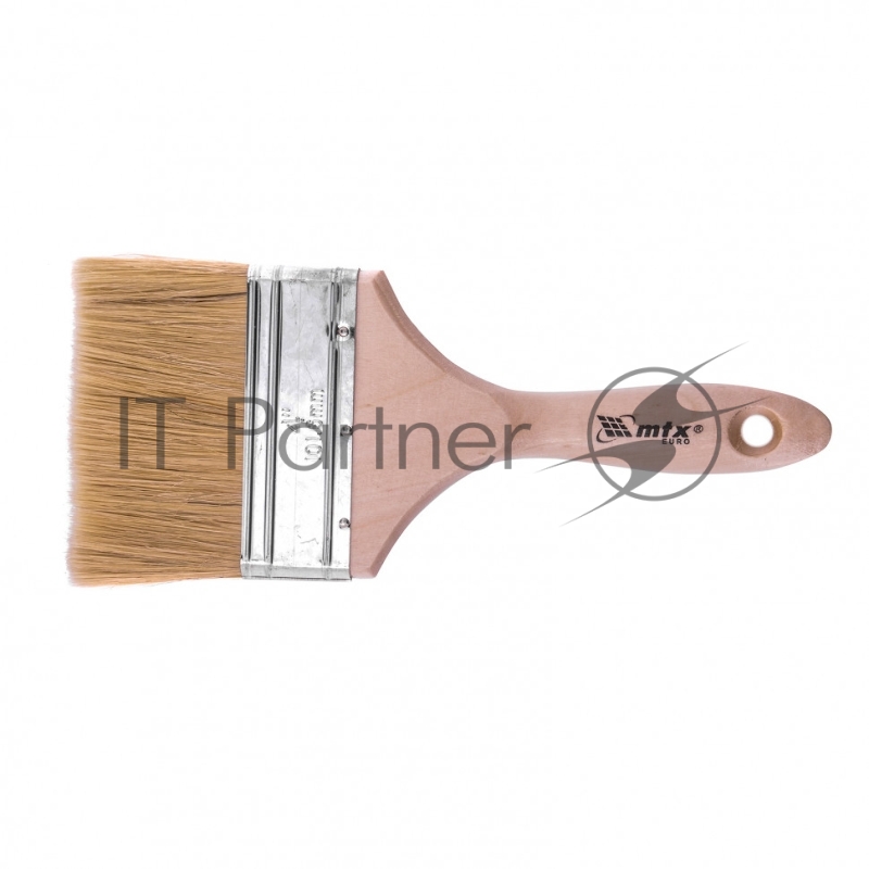 Кисть плоская Евро 4, натуральная щетина, деревянная ручка// MTX