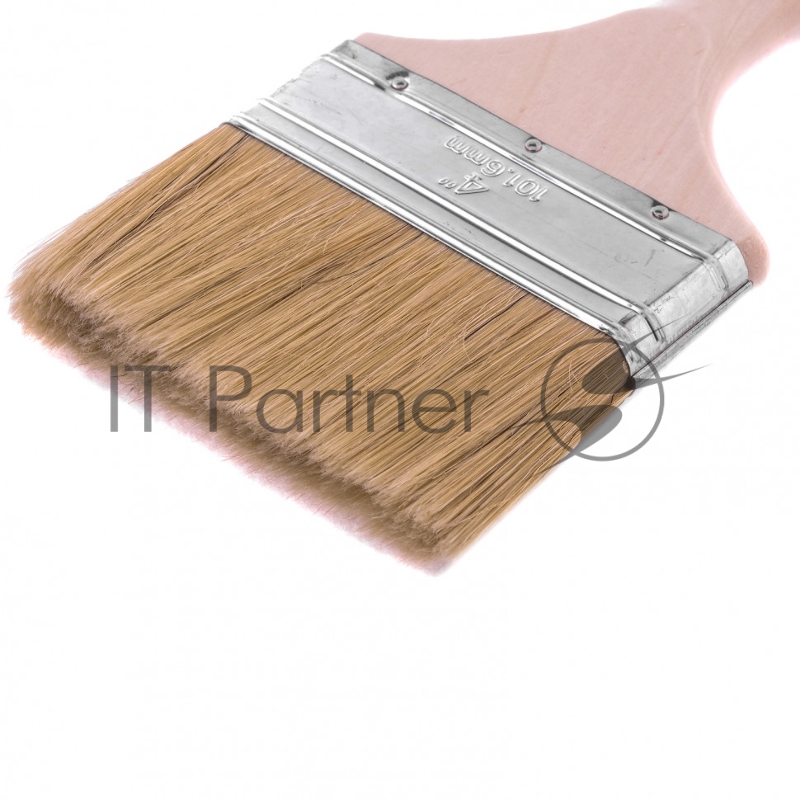 Кисть плоская Евро 4, натуральная щетина, деревянная ручка// MTX