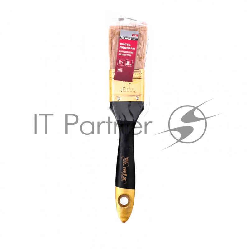 Кисть плоская Профи 1,5, натуральная щетина, деревянная ручка// MTX