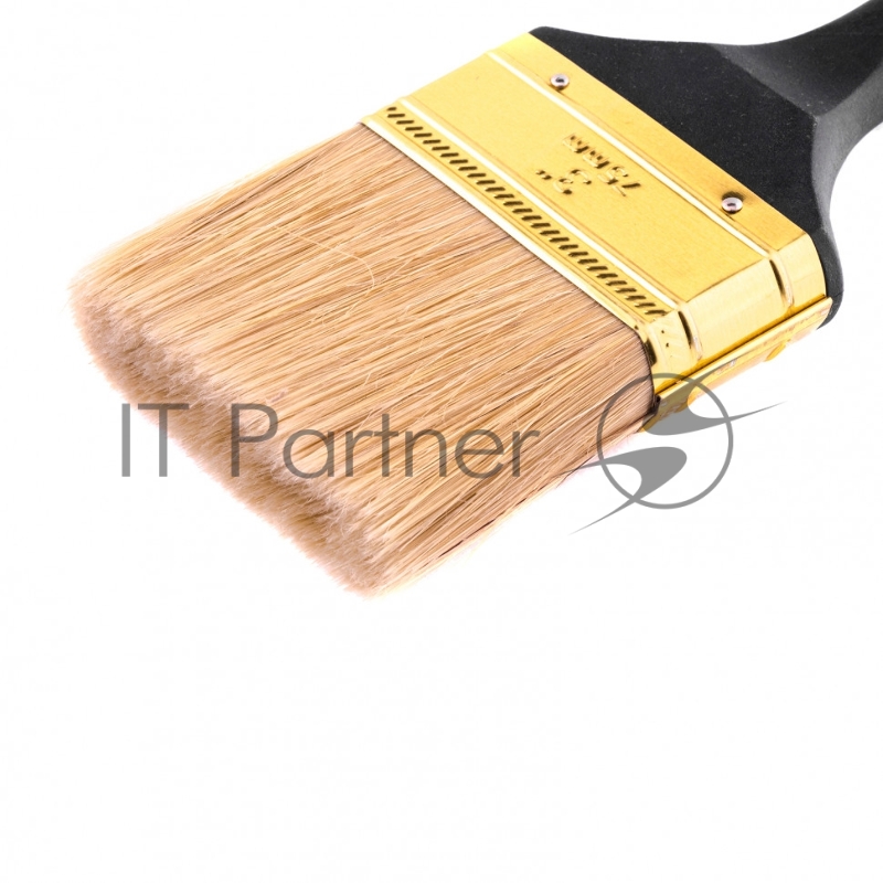 Кисть плоская Профи 3, натуральная щетина, пластмассовая ручка// MTX