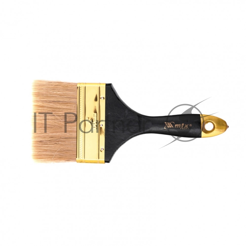 Кисть плоская Профи 4, натуральная щетина, деревянная ручка// MTX